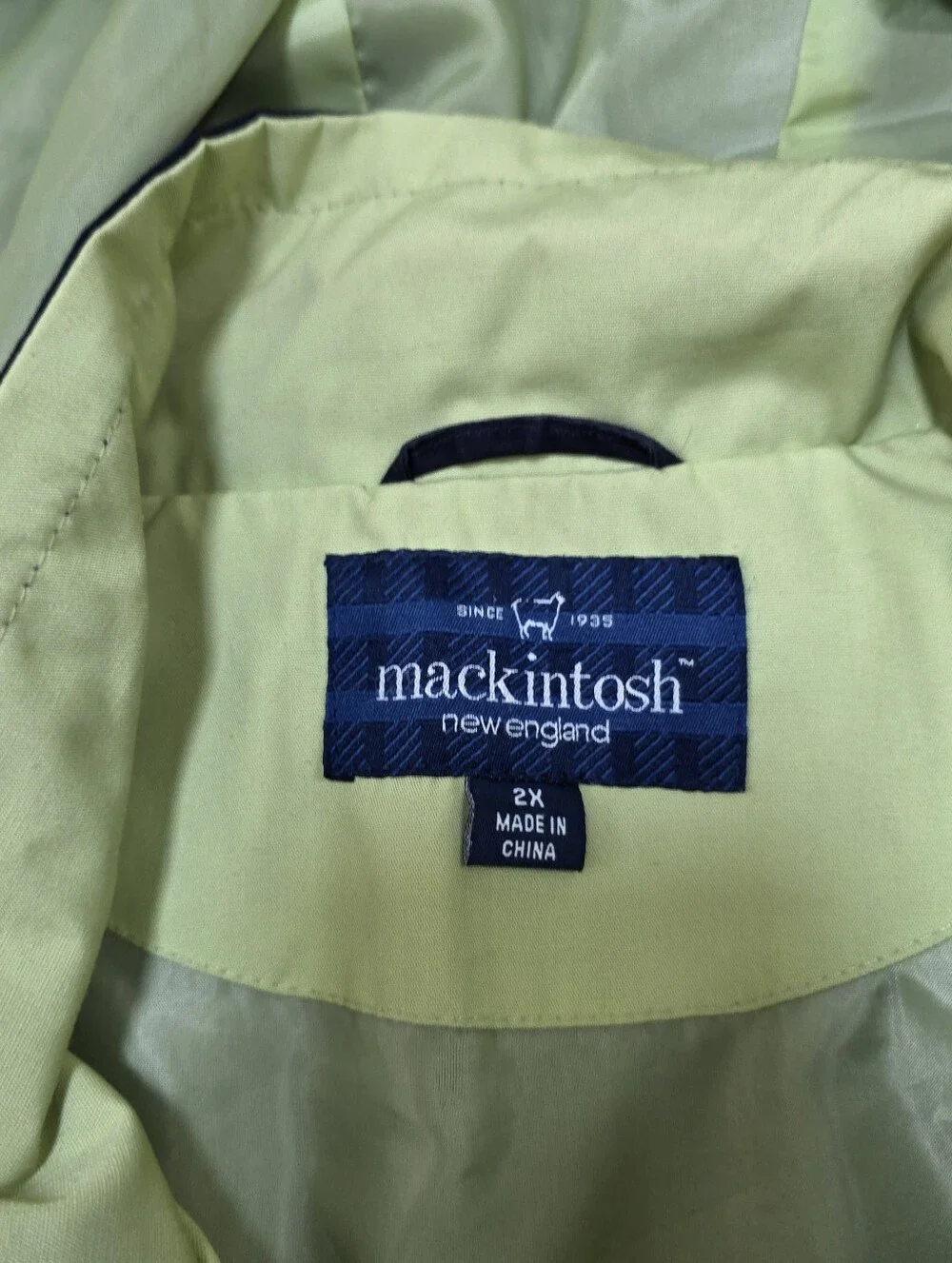 MacKintosh Cotton Anorak Jacket w Hooded Lime Trim (Sz:2x)
